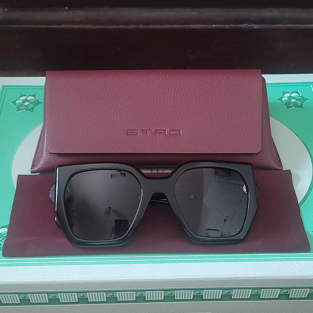 NEW Etro Paisley Black Women's Sunglasses - Picture 2 of 13